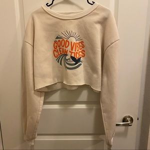 Good vibes clean tides cropped sweatshirt